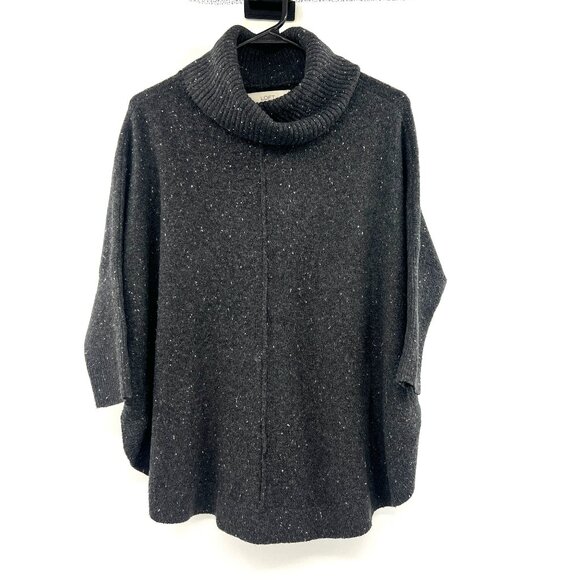 Loft Heathered Gray Round Hem Turtleneck Sweater Small Petite - Picture 1 of 5